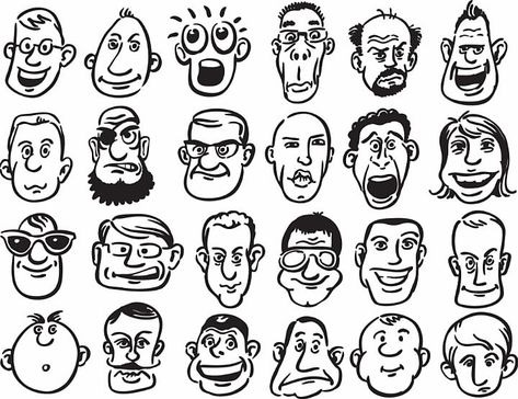 How to draw caricatures. Caricature Tutorial, Human Face Drawing, Facial Expressions Drawing, رسم كاريكاتير, Drawing Cartoon Faces, Doodle Ideas, Caricature Drawing, Drawing Cartoon, Ink Blot