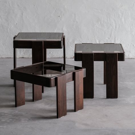 Listed on VNTG.com: Nesting tables by Gianfranco Frattini for Cassina, 1970s | #vntg #vintage Gianfranco Frattini, 1970s Furniture, 2024 Ideas, Low Coffee Table, Coffee Table Rectangle, Furniture Side Tables, Low Tables, Cool Chairs, Nesting Tables