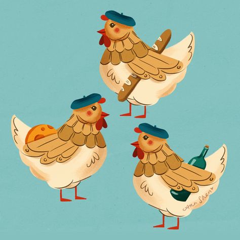 3 French Hens, Three French Hens, French Hens, 12 Days Of Xmas, Chicken Illustration, My True Love, Days To Christmas, Twelve Days Of Christmas, Tree Canvas