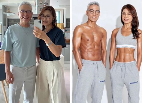 Meet the Korean Couple, 61 & 56, Who Started Working Out Together and Proved That a Healthy Couple Stays Together / Bright Side Couple Working Out, Work Out Body Goals, Meet Cute Aesthetic, How To Start Working Out, Couple Transformation, Couples Working Out Together, Fit Couples Pictures, Korean Fit Body Goals, Couple Working Together