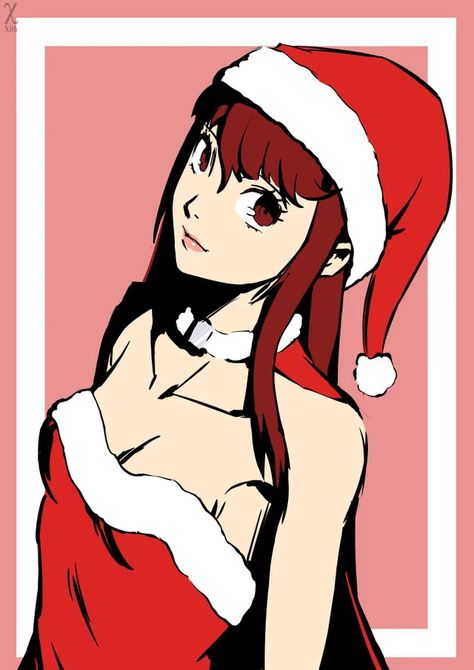 Christmas Sumire : ChurchOfKasumi Persona 5 Christmas, Sumire Yoshizawa, Kasumi Yoshizawa, Anime Cartoon Art, Persona 3 4 5, Persona 5 Royal, Persona 3, Comic Art Girls, Anime Posters