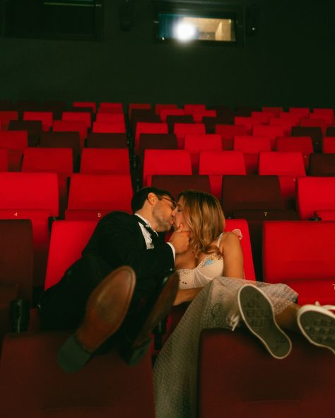 Movie theater shoot ✔️🤩🔥 . This is also your sign to hire your photographer for a day before shoot. It helps you relax, get comfortable in front of the camera and ease those nerves a little. . Happy wedding day Kaitlyn and Matt!! See you guys later!! Movie Theater Engagement Photos, Arcade Engagement Photos, Movie Theatre Wedding, Movie Theater Photoshoot, Movie Theater Date, Movie Theater Wedding, Theatre Pictures, Theatre Wedding, Happy Wedding Day