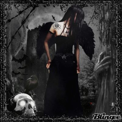 Gothic Girl in Mysterious Night Gothic Angel, Illustration Fantasy, Dark Wings, Dark Angels, Ange Demon, Black Angels, Black Wings, Fantasias Halloween, Angels And Demons