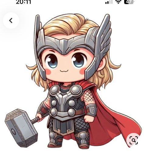 Thor Chibi Drawing, Cartoon Marvel Characters Art, Baby Marvel Characters, Thor Cartoon, Avengers Cute, Chibi Avengers, Super Hero Design, Thor Drawing, Cartoon Marvel