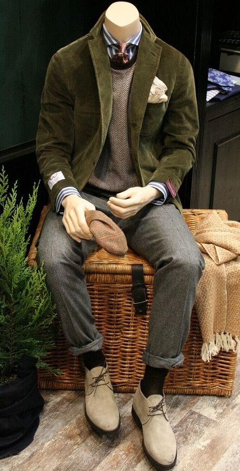 Textured Clothing - Imgur Khaki Suits, Fifties Style, Suit Styles, Herren Style, Mens Attire, Mens Fashion Inspiration, Neue Outfits, Corduroy Blazer, Mens Fashion Fall