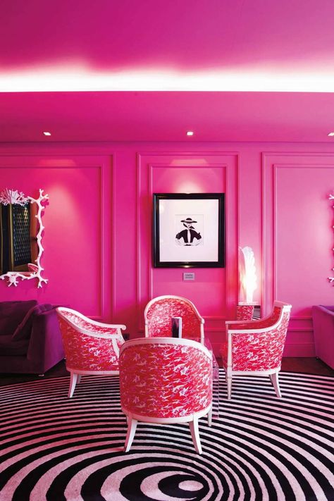 Pink places around the world | CN Traveller Estilo Kitsch, Pink Salon, Unique Hotels, Pink Photo, Hotel Interiors, Design Del Prodotto, Pink Houses, Pink Interior, Pink Room