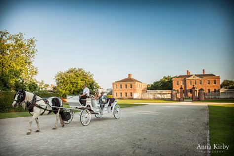 Weddings | Tryon Palace Blue And Grey Wedding, Tryon Palace, Small Summer House, New Bern North Carolina, Coastal Wedding Venues, North Carolina History, Wedding Horse, Colonial Garden, Horse Wedding