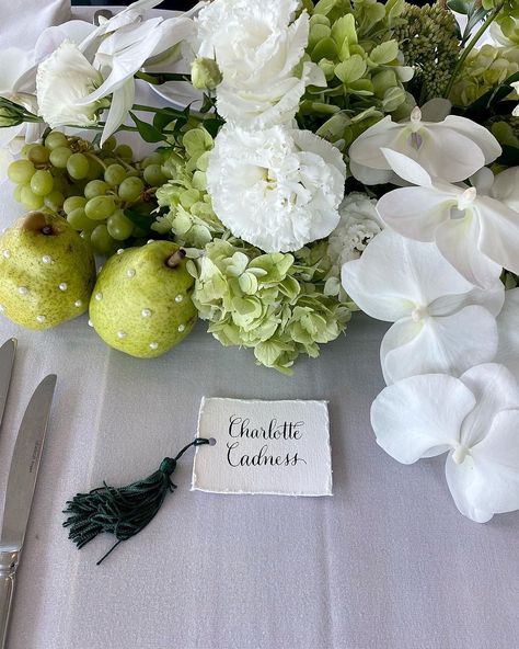 Green Hydrangea Wedding, Pears Decor, Table Scaping, Ellis Bridal, Edgy Bridal, Rambling Rose, Fruit Wedding, Table Garden, Hydrangeas Wedding