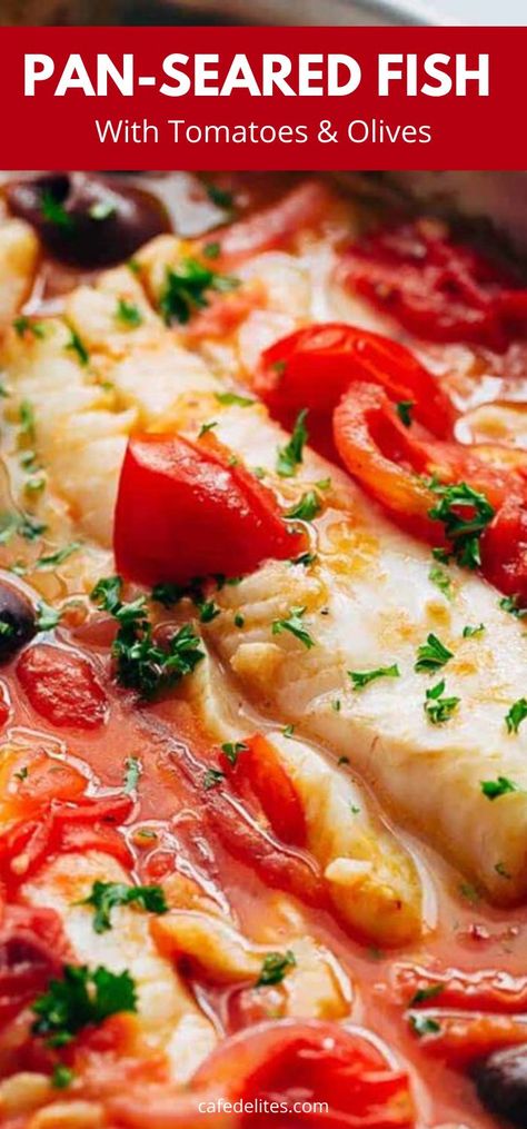 Pan Seared Fish, Cafe Delights, Filet Recipes, Haddock Recipes, Fish Fillet Recipe, Seared Fish, Fish Dinner Recipes, Cafe Delites, Seafood Recipes Healthy