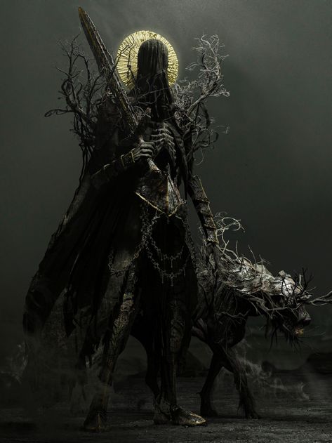 Corrupted Knight, Andres Rios, Gothic Knight, Eldritch Knight, Lord Of Darkness, Evil Knight, Monster Ideas, Digital Sculpture, Eldritch Horror