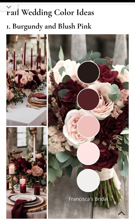 Burgundy Blush And Silver Wedding, Maroon And Dusty Pink Wedding, Wedding Color Schemes Burgundy And Blush, Cranberry And Blush Wedding, Red And Blush Wedding Color Schemes, Dark Mauve Wedding Color Pallets, Wine And Blush Wedding, Maroon And Pink Wedding, Burgundy And Dusty Rose Wedding