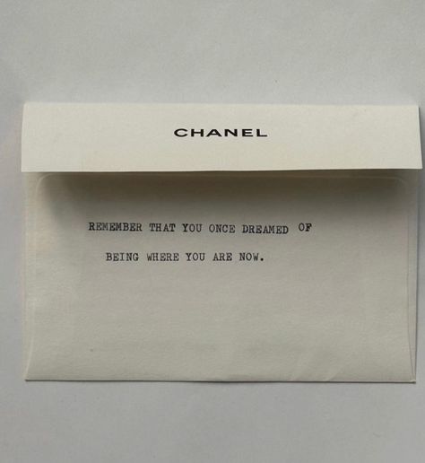 Follow @ymsgan and get more of the good stuff by joining Tumblr today. Dive in! Envelope Quotes, Chanel Aesthetic, Chanel Quotes, Dream Note, Dream Quotes, Etsy Instagram, Text Quotes, Journal Prompts, Best Self