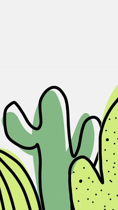 Cactus Illustration Cute, Cactus Wallpaper Aesthetic, Cactus Phone Wallpaper, Cactus Wallpaper, Cactus Pictures, Jelly Wallpaper, Applique Art, Cute Fall Wallpaper, Simple Iphone Wallpaper