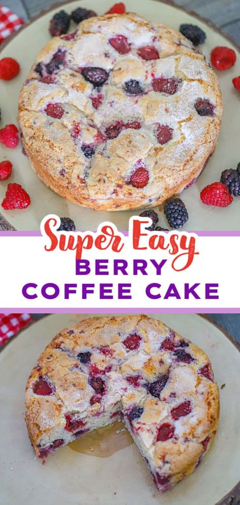 Berry Coffee Cake, Berry Filling, Coffee Cake Recipe, Berry Cheesecake, Berry Dessert, Sugar Free Vegan, Amazing Desserts, Fresh Raspberries, Coffee Cake Recipes