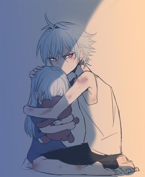 Sibling Art, Poses Manga, Poses Anime, Sun Projects, Anime Siblings, Hypnosis Mic, Dark Art Illustrations, Anime Family, Anime Child