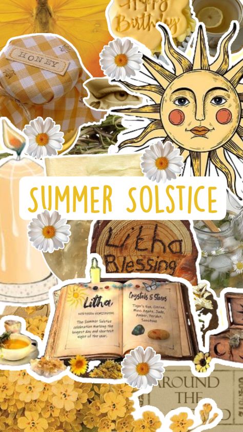 Litha Aesthetic Wallpaper, Litha Wallpaper, Summer Solstice Party Decorations, Summer Witch Aesthetic, Pagan Wallpaper, Summer Solstice Aesthetic, Pagan Birthday, Litha Aesthetic, 8 Sabbats