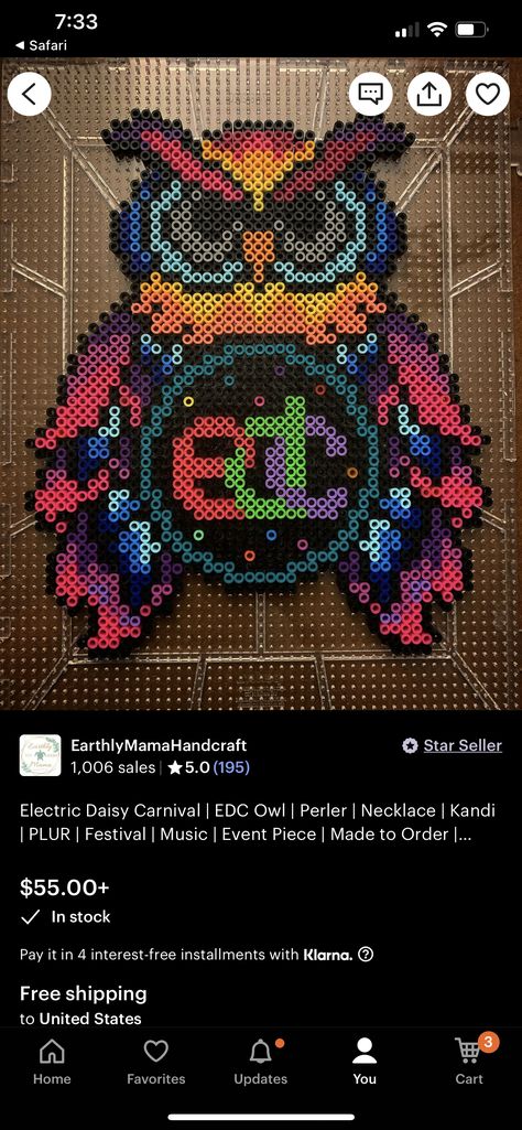 Edc Perler Bead Patterns, Edc Perler, Rave Beads, Owl Perler, Rave Candy, Rave Bae, Easy Perler Bead Patterns, Perler Ideas, Easy Perler Beads Ideas