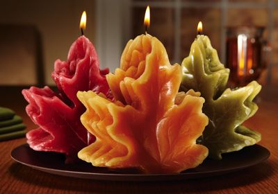 Harvest Maple Leaf Shaped Candle Set with Tray Leaf Candle, Shaped Candles, Novelty Candles, Autumn Candle, Leaves Candle, Candle In The Wind, Creative Candles, Candle Carving, Autumn Decorating