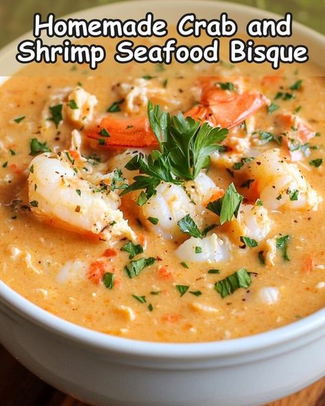 Shrimp Bisque Soup Recipes, Crab And Shrimp Bisque, Seafood Bisque Recipe Easy, Crab And Shrimp Seafood Bisque, Shrimp Bisque Recipe, Crab Bisque Recipe, Seafood Bisque Recipe, Crab Soup Recipes, Bisque Soup Recipes