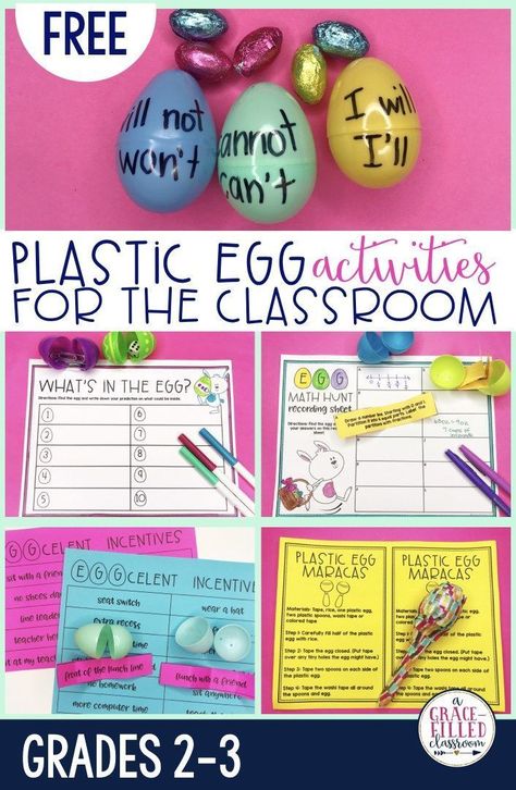 Egg Activities, Easter Egg Activities, Easter Classroom, Third Grade Classroom, Third Grade Teacher, Plastic Easter Eggs, Primary Education, Plastic Eggs, Primary Classroom