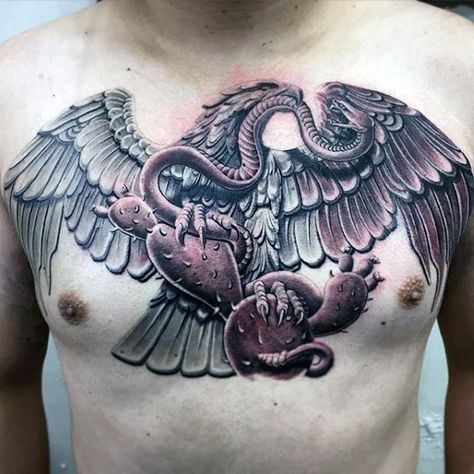 Mexico Eagle Tattoo Design, Aztec Chest Tattoo, Mexican Tattoo Ideas For Men, Mexican Eagle Tattoo, Polish Eagle Tattoo, Eagle Tattoo Forearm, Traditional Chicano Tattoos, Aztec Warrior Tattoo, Aztec Tattoos Sleeve