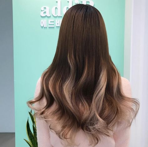 Black To Blonde Gradient Hair, Gradient Brown Hair, Brown Hair With Dyed Tips, Boba Tea Hair Color, Blonde Gradient Hair, Brown And Blonde Ombre Hair, Black To Brown Ombre Hair, Brown Hair Tips, Brown And Blonde Ombre