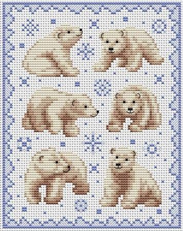 Bear Cross Stitch, Cross Stitch Stocking, Miniature Embroidery, Animal Cross Stitch Patterns, Pola Kristik, Cross Stitch Pictures, Beaded Cross Stitch, Cross Stitch Baby, Cute Cross Stitch