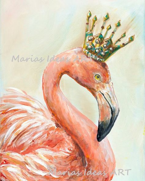 Painted Flamingo, Flamingo Art, Diamond Paint, Flamingo Print, Princess Art, Pink Flamingo, Cool Paintings, Pink Flamingos, 5d Diamond Painting