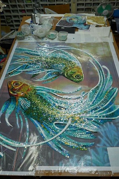 Mosaic Animals, Mosaic Garden Art, Mosaic Madness, Mosaic Art Projects, Mosaic Stained, Mosaic Tile Art, Mosaic Murals, زجاج ملون, Glass Mosaic Art