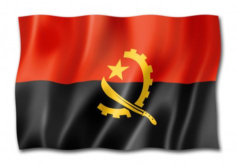 Angolan Flag, Bahrain Flag, Mongolia Flag, Angola Flag, Slovakia Flag, Tanzania Flag, White Studio Background, Morocco Flag, Saudi Arabia Flag