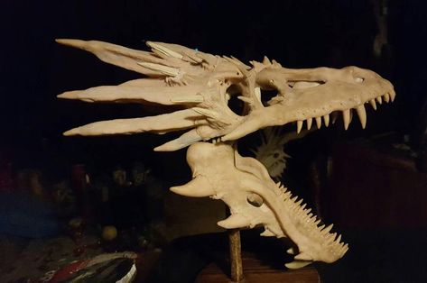 Dragon skull Ethwingate by shadeslaire on DeviantArt Dragon Anatomy, Animal Skeleton, Super Sculpey, Skull Reference, Dragon Skull, Animal Skeletons, Vulture Culture, Sculpey Clay, Bone Art