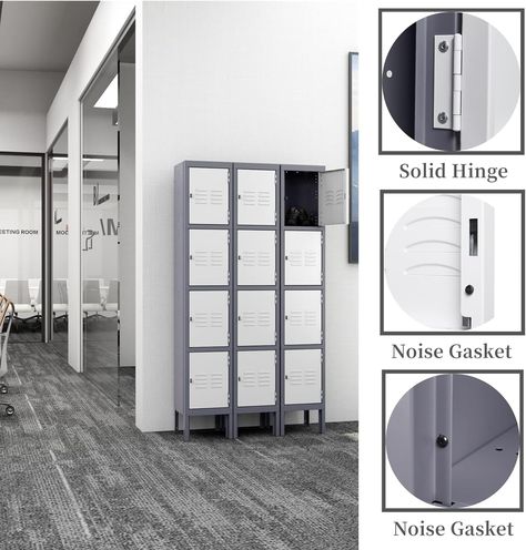 Amazon.com: Yizosh Metal Lockers for Employees with Lock, Employees Locker Storage Cabinet with 1 Doors, Tall Steel Storage Locker for Gym, School, Office (Gray White, 3 Door) : Office Products Employee Lockers, Door Office, Gym School, Storage Locker, Basement Renovation, Metal Lockers, Steel Storage, Basement Renovations, Office Products