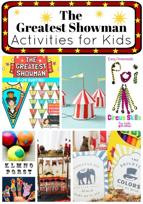 The Greatest Showman Activities for Kids - a mix of The Greatest Showman Activities from Greatest Showman Printables, to Party Games and Crafts! For both the Classroom and at Home #TheGreatestShowman #GreatestShowman #Circus #PartyIdeas #printables #activities Circus Themed Activities For Kids, Circus Art Projects For Kids, Circus Crafts For Kids, Greatest Showman Birthday Party, Circus Theme Crafts, Circus Activities, Carnival Crafts, Circus Crafts, Summertime Crafts