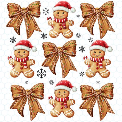 Retro Christmas Clipart, Gingerbread Aesthetic, Gingerbread Design, Christmas Facebook Cover, Cupcake Clipart, Gingerbread Crafts, Bow Wallpaper, Png Coquette, Cute Christmas Wallpaper