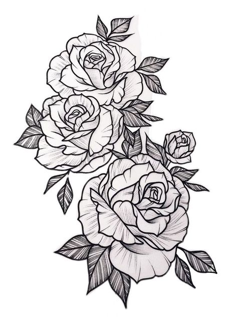 Rose Tattoo Stencil, Background Tattoo, Rose Drawing Tattoo, Rose Tattoo Sleeve, Roses Tattoo, Inspiration Tattoos, Floral Tattoo Sleeve, Finger Tattoo, Floral Tattoo Design