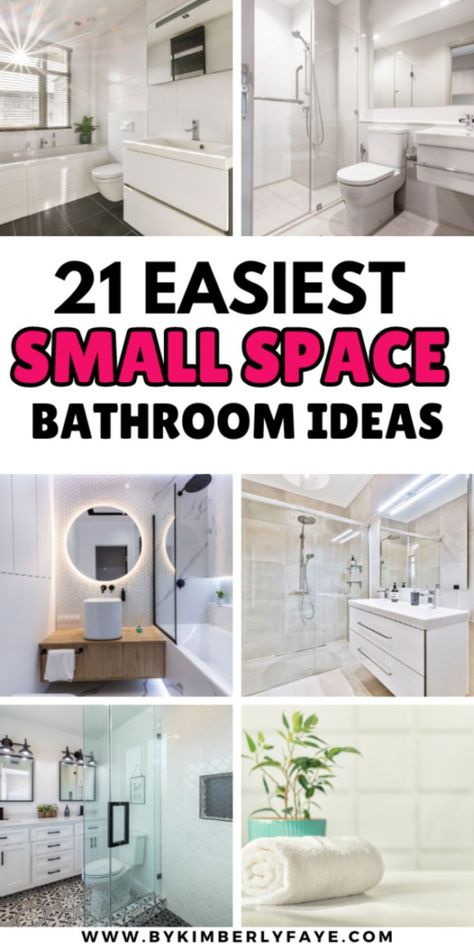 Small Space Bathroom Ideas Bathroom Small Sink Ideas, Creative Small Bathroom Ideas, Small Bathroom Counter Space, Small Bathroom Walls Ideas, Washroom Design Small Aesthetic, Towel Rack On Tile Wall, Small Bathroom Sinks Ideas, Modern Small Bathroom Design Ideas White, Tiny Primary Bathroom