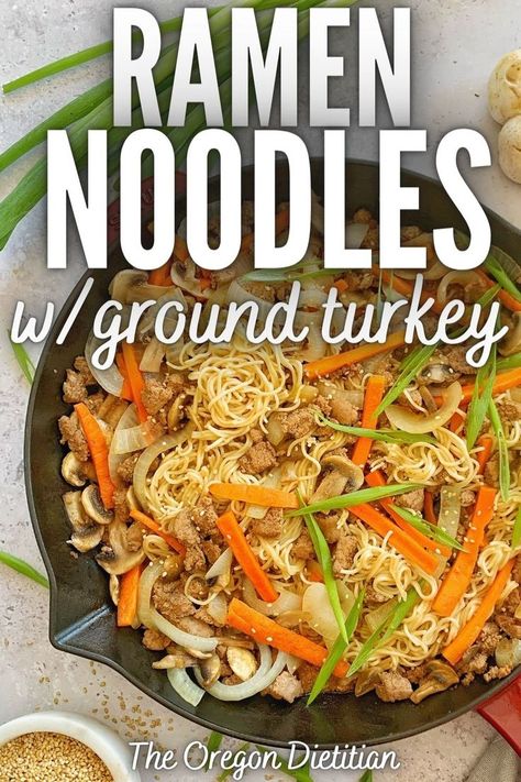 Ground Turkey Ramen Noodle Recipes, Ground Turkey Ramen, Turkey Ramen, Turkey And Noodles Recipe, Seasoned Ground Turkey, Seasoned Turkey, Ground Turkey Recipe, Ramen Dinner, Turkey Stir Fry