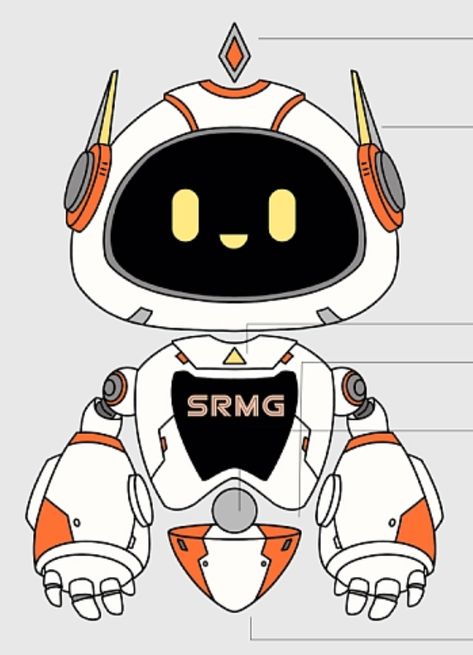 Simple Robot Concept Art, Simple Robot Design, Mini Robot Concept, Cute Robot Sketch, Cute Robot Design, Mascot Robot Design, Robot Mascot, Astronaut Mascot, Cute Robot