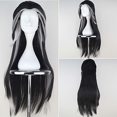 Black And White Wigs, White Wigs, Black And White Wig, Kawaii Wigs, Hair Color Pastel, Cosplay Hair, Grey Hair Color, Wigs Online, Hair Reference