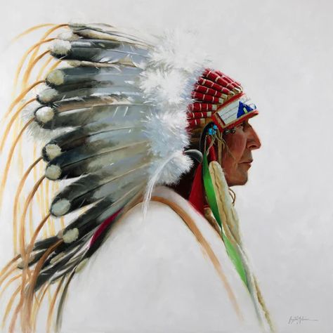 WESTERN – Krystii Melaine Horned Headdress, American Drawing, Eagle Feather, Pure White Background, Native American Paintings, Native American Artwork, Eagle Feathers, Porto Rico, Art Consultant