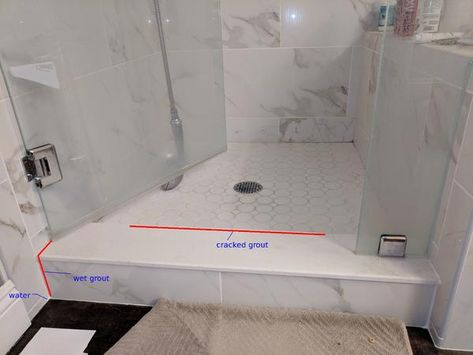 shower curb leak - Ceramic Tile Advice Forums - John Bridge Ceramic Tile Tile Shower Curb Ideas, Quartz Shower Curb, Shower Curbs Ideas, Shower Curb Tile Ideas, Shower Curb Tile, Tile Shower Curb, Shower Curb, Subway Tile Showers, Wet Room