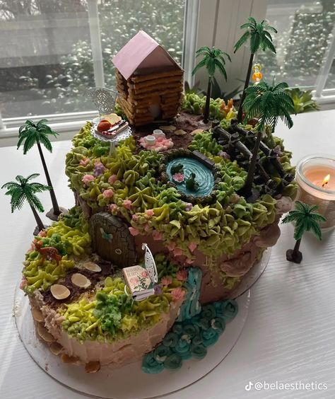 Rainforest Cake, Huge Cake, Ugly Cakes, Inside Cake, Art Cakes, Pretty Cake, Cute Baking, Creative Birthday Cakes, Easy Food Art