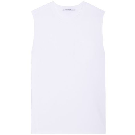 T By Alexander Wang Welded Muscle Tee (5.855 CZK) ❤ liked on Polyvore featuring tops, white, muscle tshirt, white tank, seamless tank top, white top and white tank top White Singlet, Muscle T Shirts, Muscle Tee, T By Alexander Wang, Muscle Tees, White Tank Top, White Tank, White White, White Top