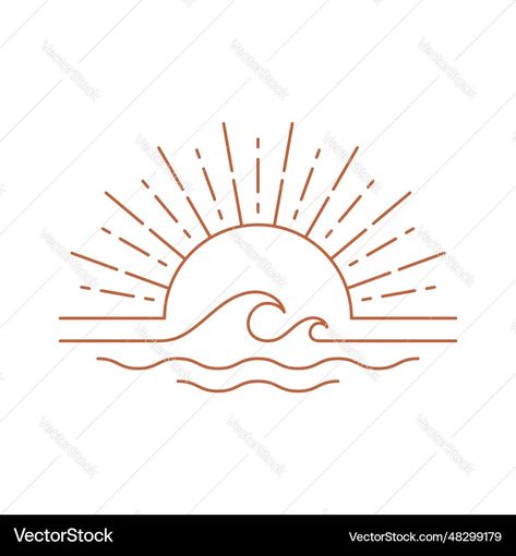 Cruise Tattoos For Women, Cruise Tattoo, Sunset On Sea, Waves Vector, Sea Waves, Tattoo Idea, Tattoos For Women, Miami, Tattoos