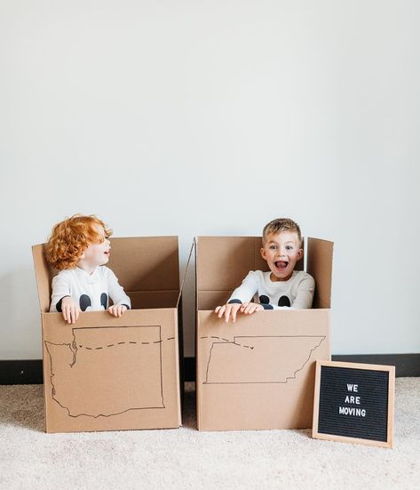 Family Moving Photoshoot, We’re Moving Announcement Photo, Moving Aesthetic Pictures, We're Moving Announcement, Moving Photoshoot, Moving Announcement Photo, Moving Logo, Moving Aesthetic, Moving Photo