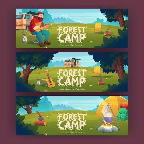 Camping Design Graphics, Camping Illustration Art, Camping Poster Design, Camping Graphic Design, Forest Poster Design, Camp Banner, Camp Poster, Camping Poster, Camping Illustration