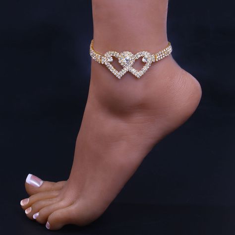 Heart Ankle Bracelet, Cheap Bracelets, Leg Chain, Heart Anklet, Ankle Jewelry, Body Chains, Wedding Gold, Gold Anklet, Silver Anklets