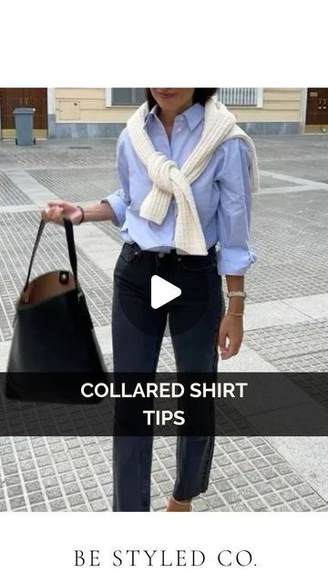 Nashville Personal Stylists | Blair Moore✨ on Instagram: "💥 Comment COLLAR to get a top pick for a classic, white, comfortable collared shirt to add to your fall 🍂 staples. 

💥 If you like style tips like this, comment your exact question 🙌🏼 and we may pick it to cover in the next! 

.
.
.
.
.
Style tips for women | personal styling services | fashion tips | white collared shirt outfit ideas | collared shirt outfits | how to style a collared shirt for women | fashion over 40 | style tips" How To Style A Collared Shirt, White Collared Shirt Outfit, Collared Shirt Outfit, Collared Shirt Outfits, Over 40 Style, Shirt Outfit Ideas, Styling Services, Stand Collar Shirt, Shirt Outfits