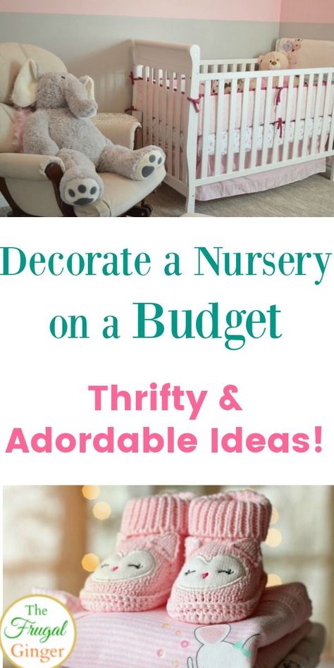 Some easy and fun tips to decorate a nursery on a budget. Save money with these thrifty nursery ideas to create an adorable but affordable room for your baby. #baby #nursery #budget #momhacks Baby Room Ideas Early Years, Nursery On A Budget, Baby Room Design Boy, Pink Baby Room, Nursery Makeover, Ikea Nursery, Girls Wall Decor, Baby Room Neutral, Nursery Mural