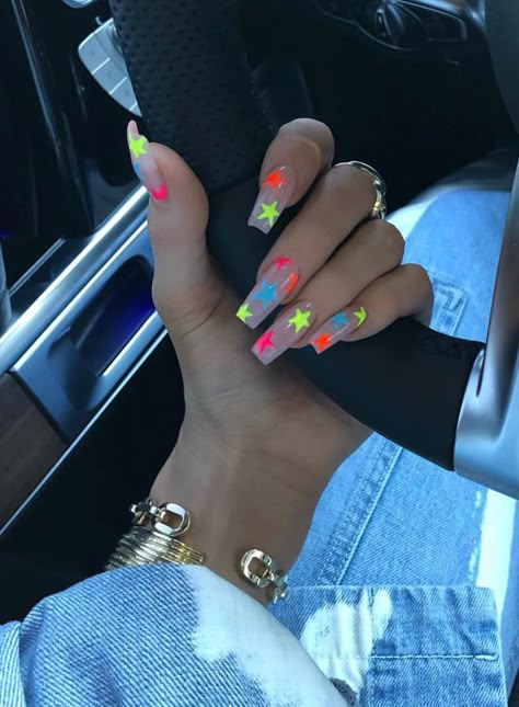 Kylie Nails, Nagellack Trends, Star Nail Art, Her Nails, Nail Swag, Acrylic Nails Coffin Short, Summer Acrylic Nails, Short Acrylic Nails Designs, Star Nails